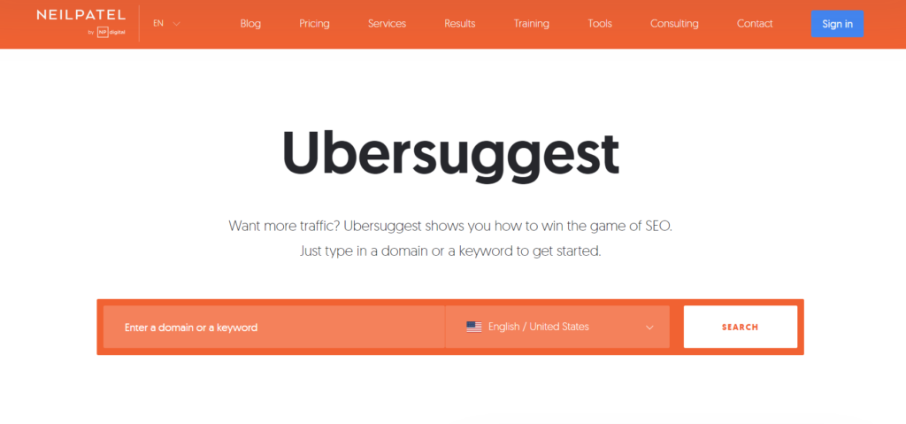 Ubersuggest - A Powerful SEO Tool