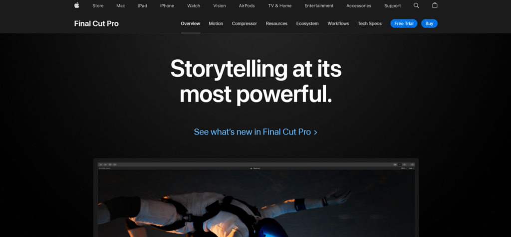 Final Cut Pro X - Apple’s flagship video editing platform