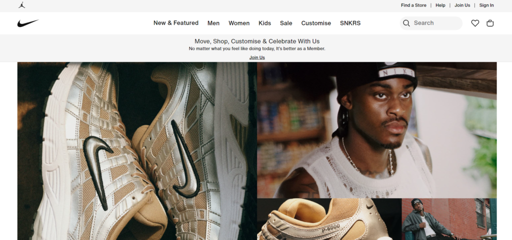 Nike - One among the popular and engaging ecommerce websites