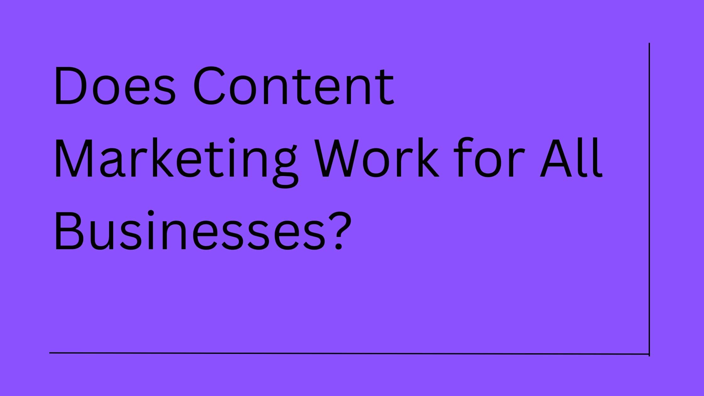 Does Content Marketing Work for All Business?